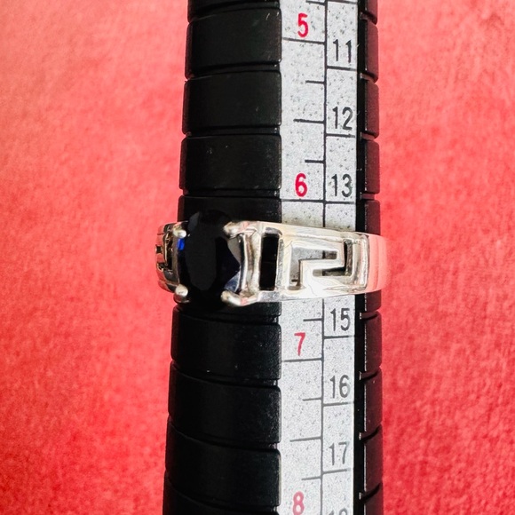 Sterling Silver Ring With Natural Midnight Blue Sapphire Gemstone - Picture 8 of 9